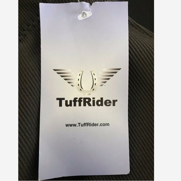 TUFFRIDER Ribbed Breeches NWT 32R Lowrise Pull On Dark Charcoal - Picture 8 of 9
